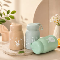 (B-005) (MOQ: 12 Pcs) Cute Bunny Mini Glass 340ml Water Bottle