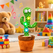(T-031) Dancing Cactus Talking Toy – Musical Voice Repeating Plush Toy with LED Lights