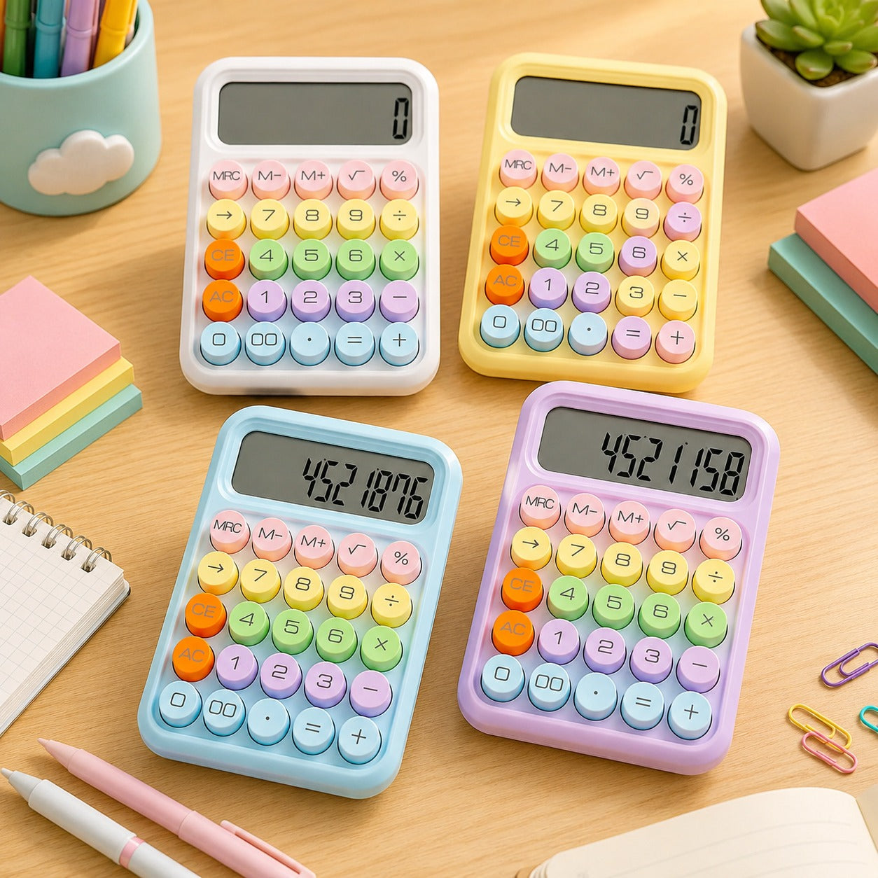 (S-008) Candy Color 12-Digit Desktop Calculator – Big Button Calculator