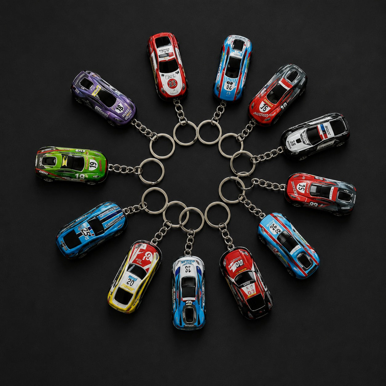 (KC-020) Speedster Racing Car Keychain – Sports Key Ring (Pack Of 12)
