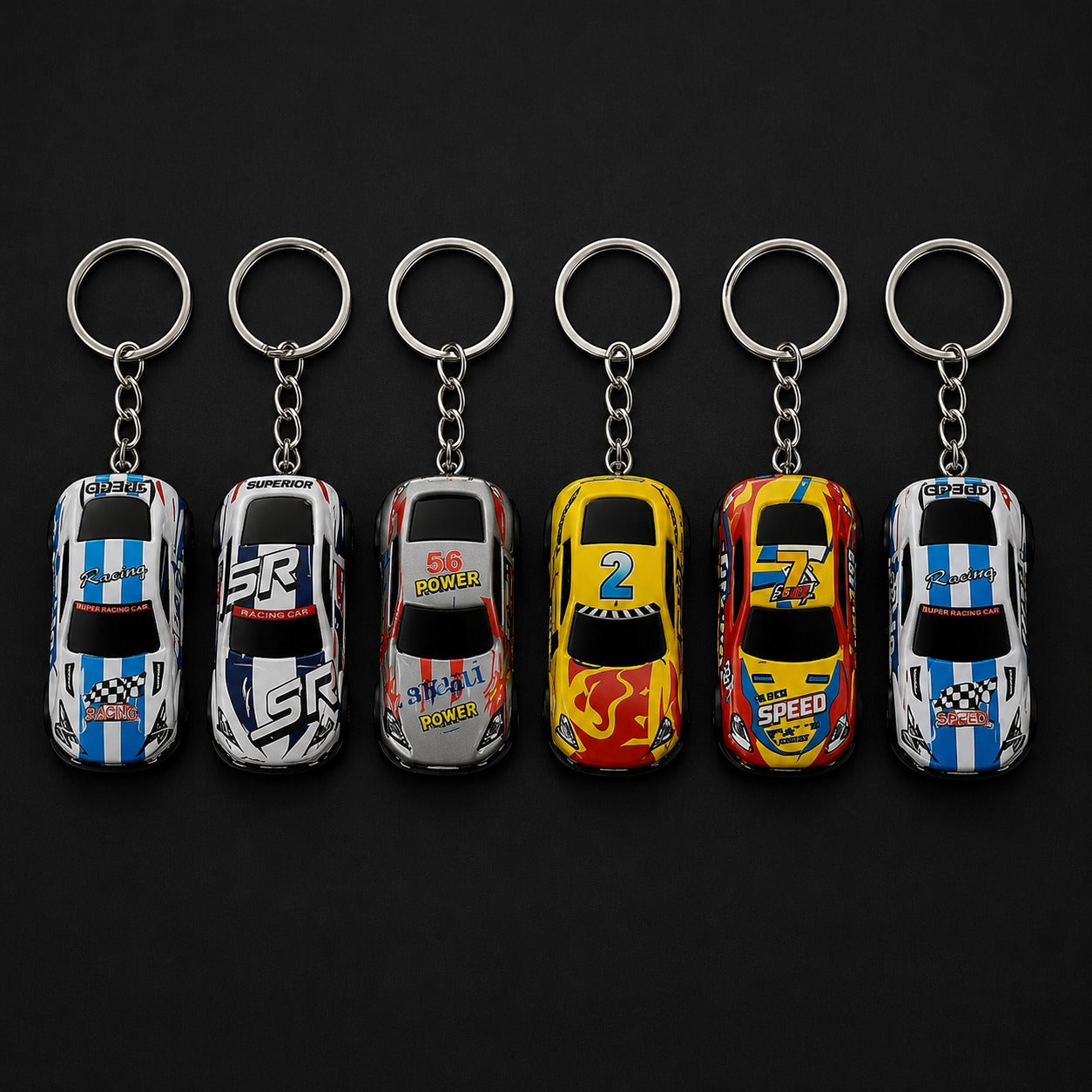 (KC-020) Speedster Racing Car Keychain – Sports Key Ring (Pack Of 12)