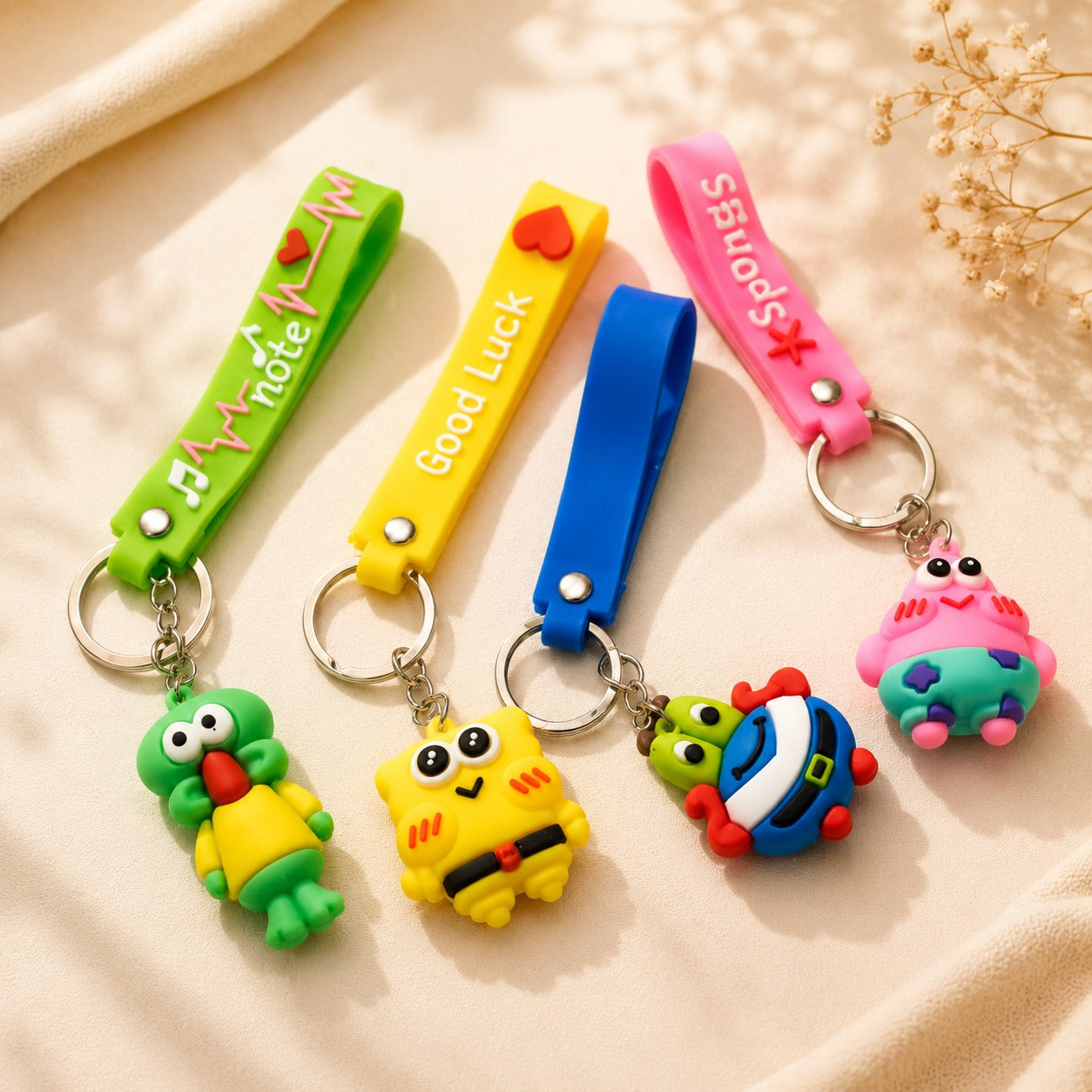 (KC-024) (MOQ: 12 Pcs) Cartoon Character Keychains – 10 Different Models