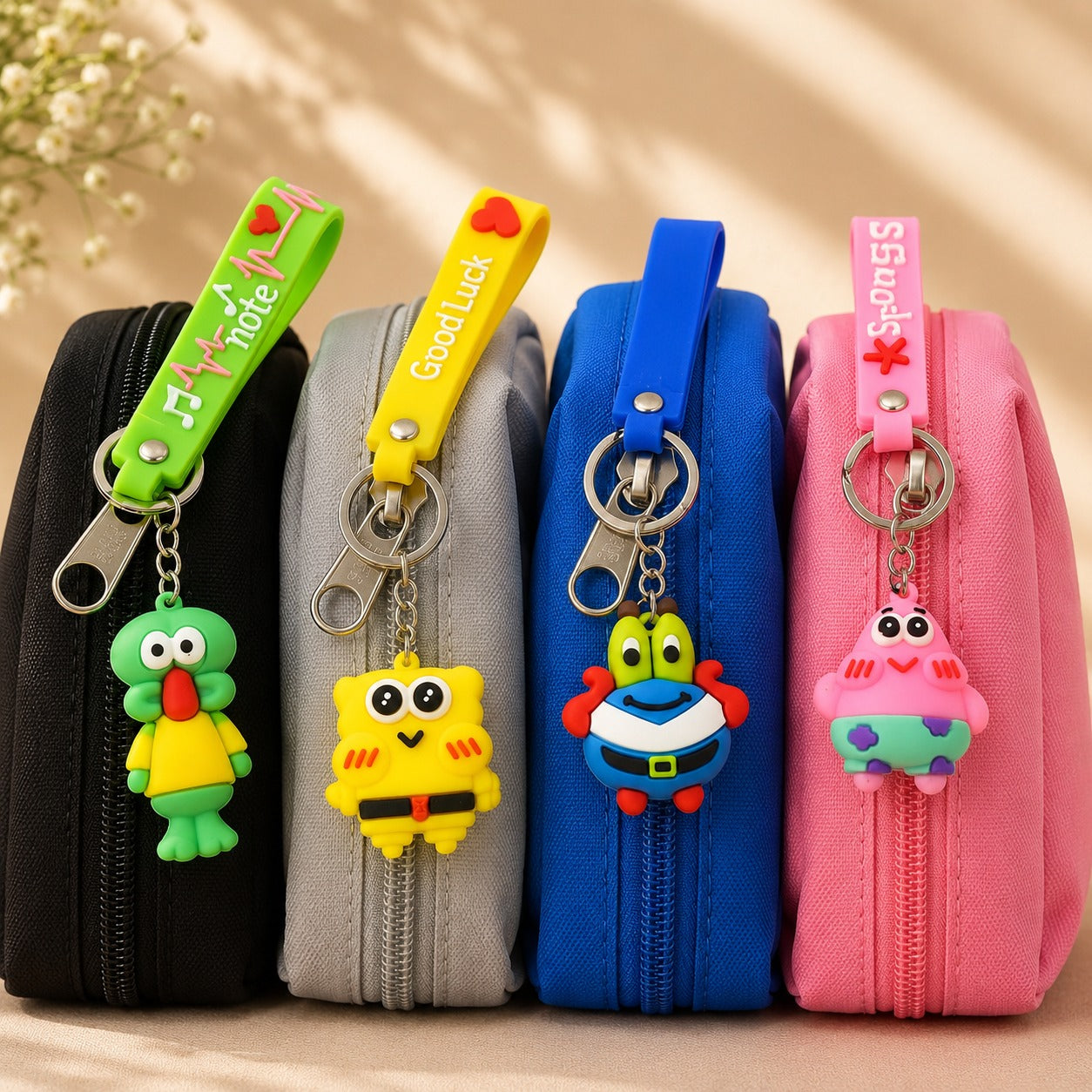 (KC-024) (MOQ: 12 Pcs) Cartoon Character Keychains – 10 Different Models