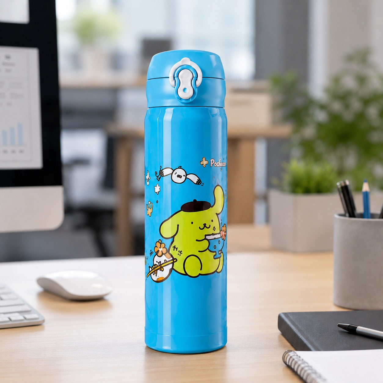 (B-050) Cartoon Character Print Stainless Steel 500 ML Vacuum Insulated Water Bottle