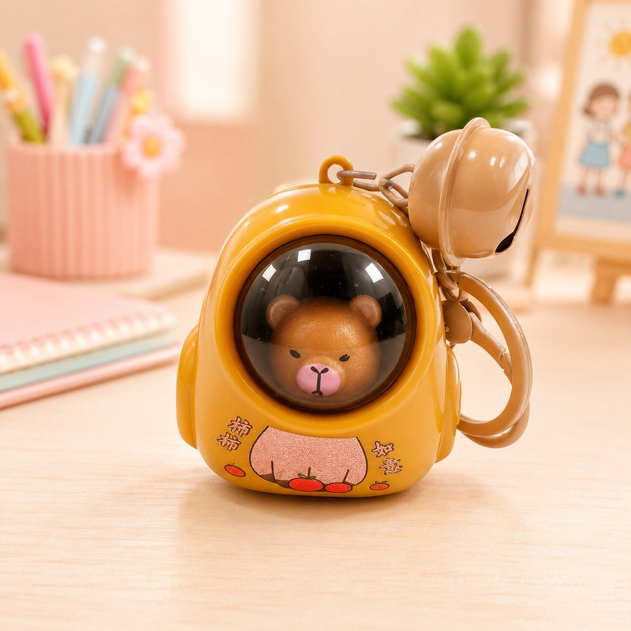 (KC-008) (MOQ: 4 Pcs) Cat Bag Night Light Keychain –Astronaut Key Holder