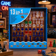 (T-033) 13-in-1 Magnetic Family Board Game Set | Educational Strategy Game