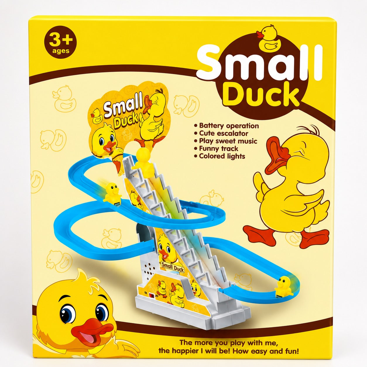 (T-032) Small Duck Track Circus | Automatic Climbing Duck Slide with Music & LED Lights