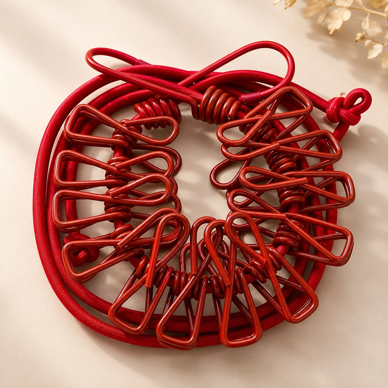 (HL-002) (MOQ: 4 Pcs) Portable Clothes Drying Rope with Hooks & Clips