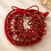 (HL-002) (MOQ: 4 Pcs) Portable Clothes Drying Rope with Hooks & Clips