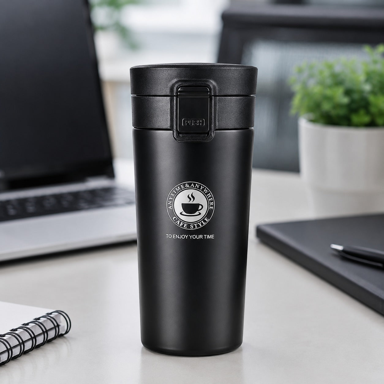 (B-051) Vacuum Insulated Stainless Steel 380ML Coffee Cup – Double Wall Travel Mug