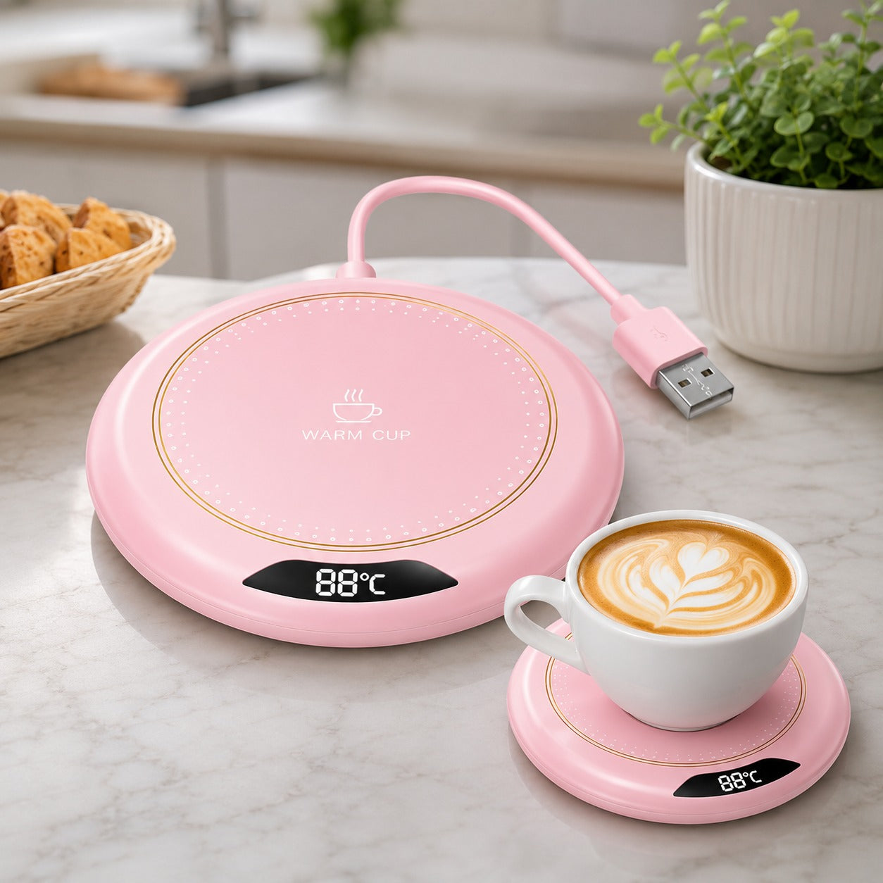 (K-004) Electric Coffee Mug Warmer – Smart Beverage Heater for Home & Office Use