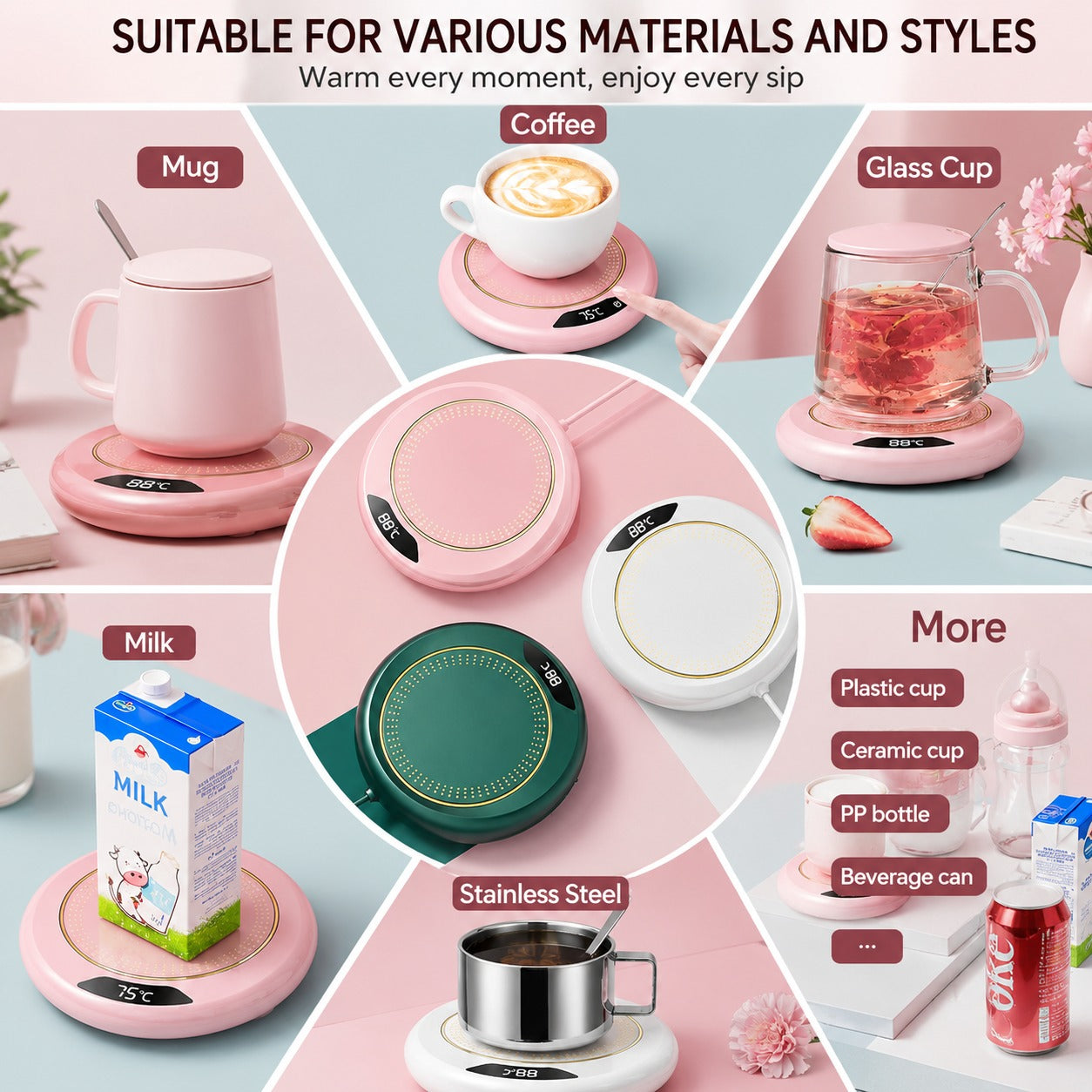 (K-004) Electric Coffee Mug Warmer – Smart Beverage Heater for Home & Office Use