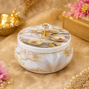 (R-005) (MOQ: 10 Pieces) Decorative Handi Container with Pichwai Cow Print