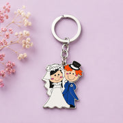 (KC-011)  (MOQ: 4 Pcs) Cute Couple Keychain – Adorable Matching Key Holder