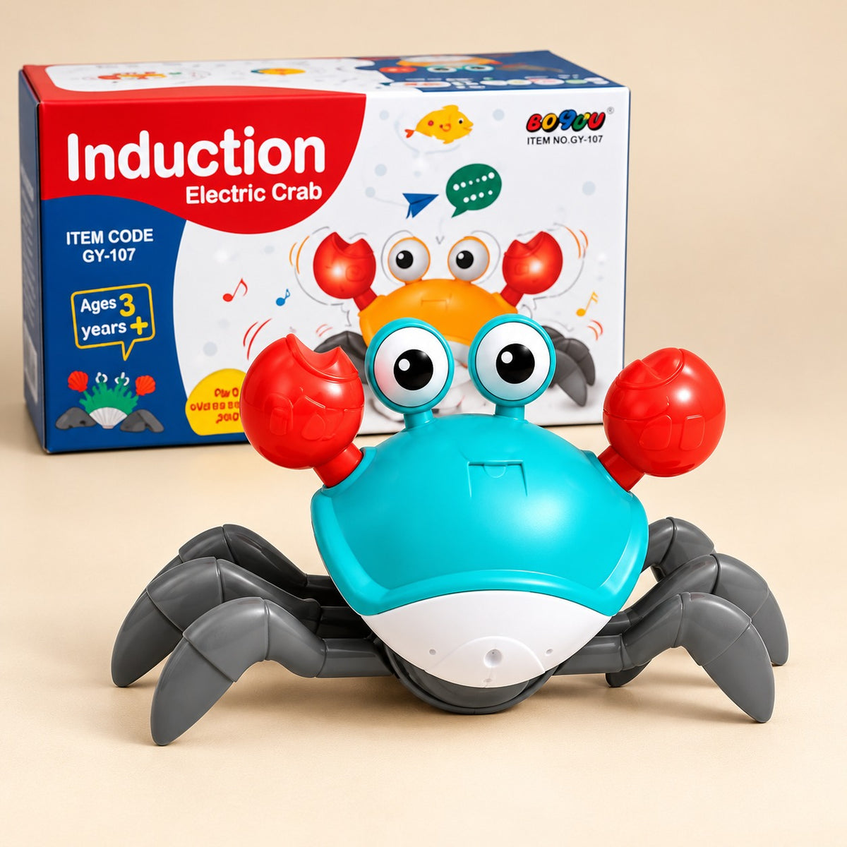 (T49) Rechargeable Induction Electric Crawling Crab Toy for Kids