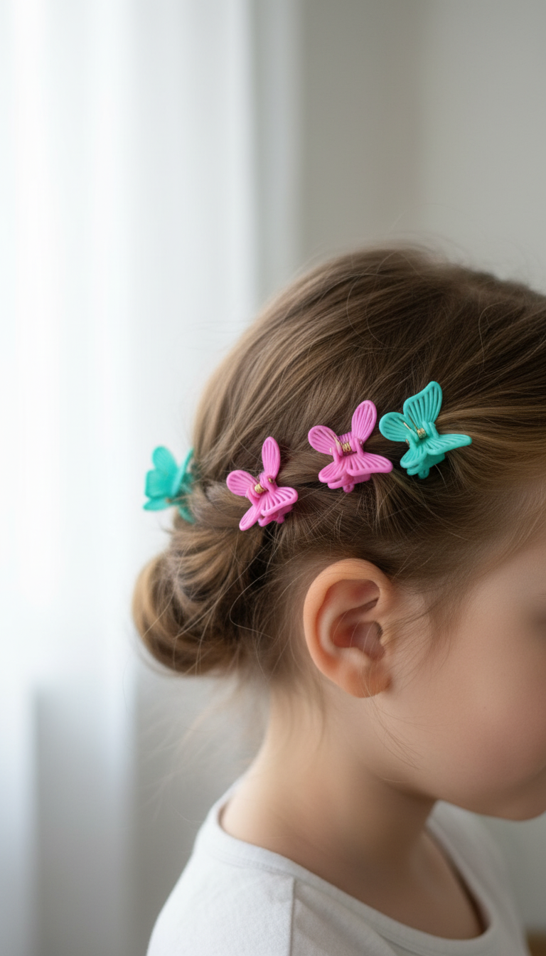 (WA-013) Cute Mini Butterfly Hair Claw Clips – (1 Set - 5  Pcs |12 Set - ₹120.Rs)