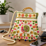 (R-021) (MOQ: 10Pcs) Printed Stylish Handicraft Handbag for Everyday Use