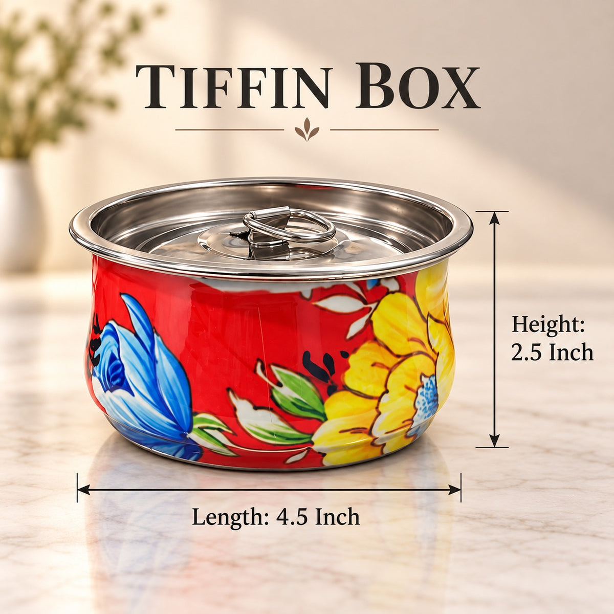 (R48) (MOQ: 4 Pcs) Stainless Steel Color Tango Box – Durable Storage & Utility Tiffen Box
