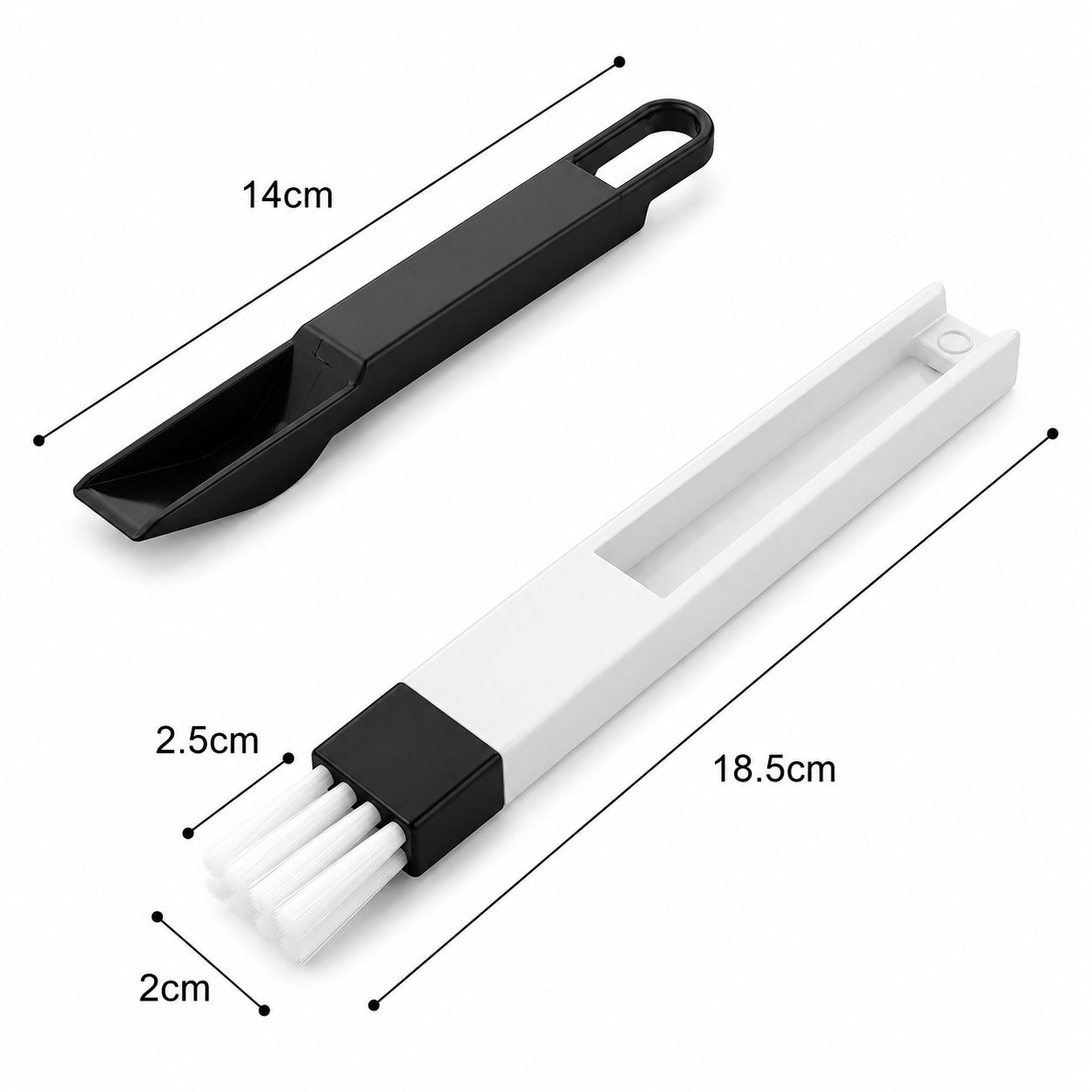 (HL-017) (MOQ: 4 Pcs) Window Groove Cleaning Brush with Dustpan & Detachable Handle