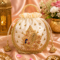 (R10) (MOQ: 10 Pcs) Embroidered Potli Bags for Gifts & Return Favors