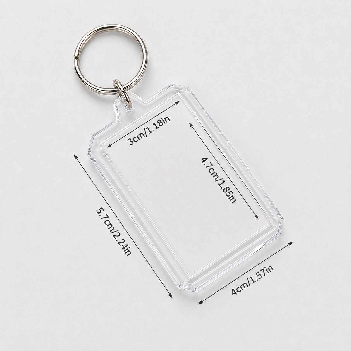 (KC41) (MOQ: 10 Pcs) Transparent Acrylic Photo Insert Keychain