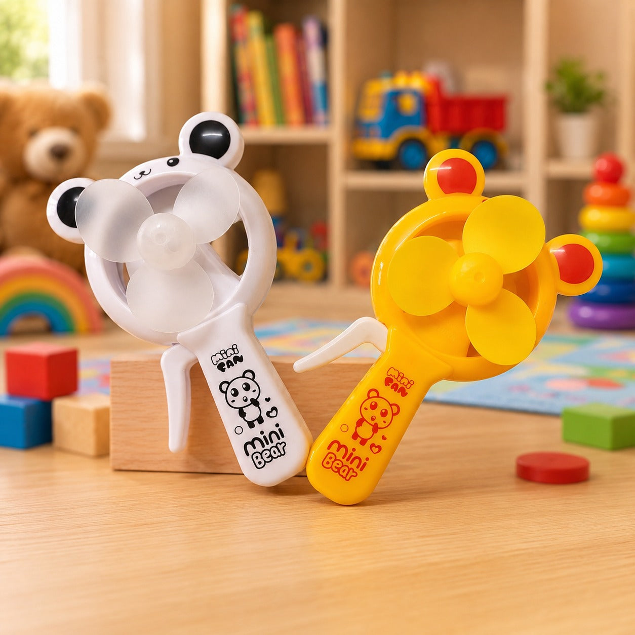 (T-013) (MOQ: 4 Pieces) Winnie the Pooh Hand Press Fan Toy for Kids