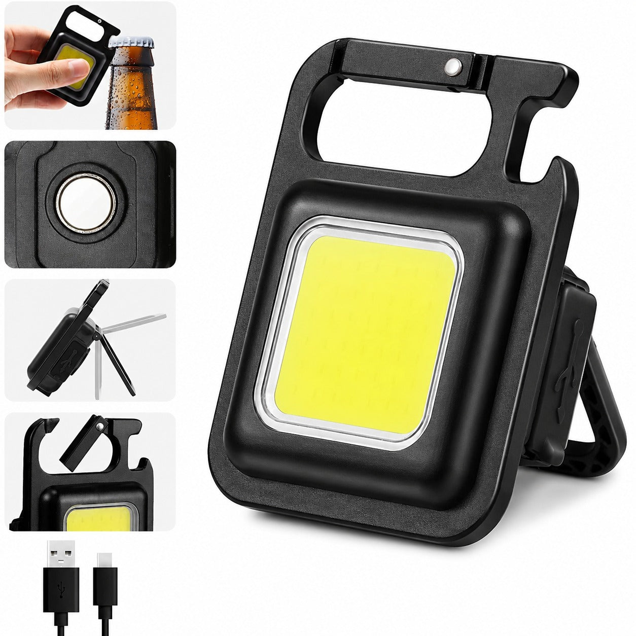 (KC-003) (MOQ: 4 Pcs) Dotychain Mini COB LED Light – Rechargeable Keychain
