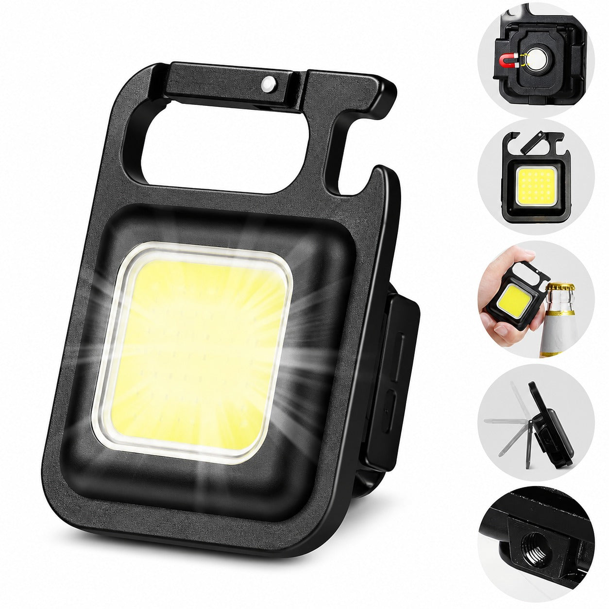 (KC-003) (MOQ: 4 Pcs) Dotychain Mini COB LED Light – Rechargeable Keychain