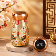 (B-054) Stainless Steel Printed Insulated Flask 230 ML with LED Temperature Display