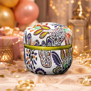 (G-045) (MOQ: 4 Pcs) Floral Print Candle Tin Box – Decorative Metal Storage Container