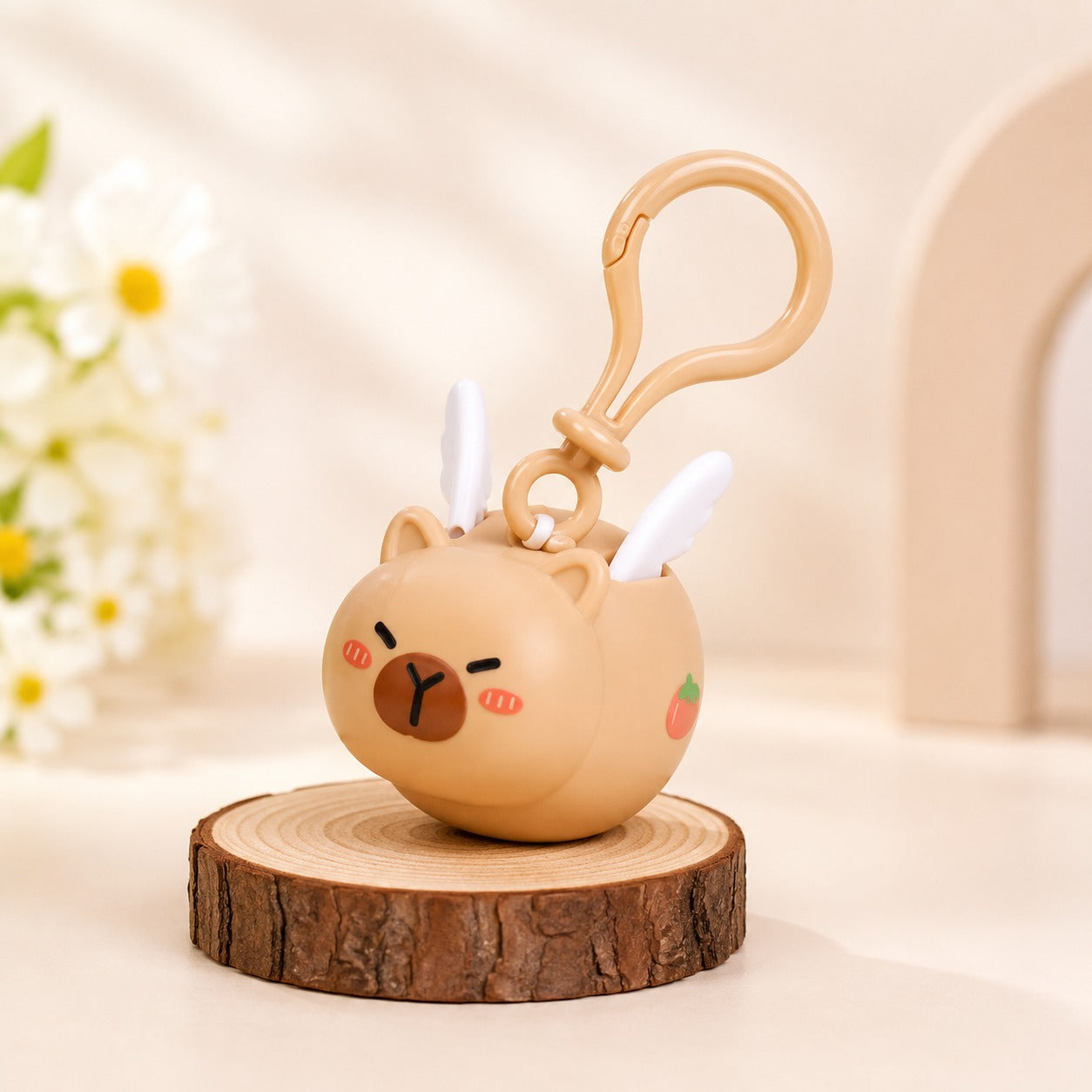 (KC-017) Flying Capybara Keychain – Cute Animal Bag Charm & Key Holder