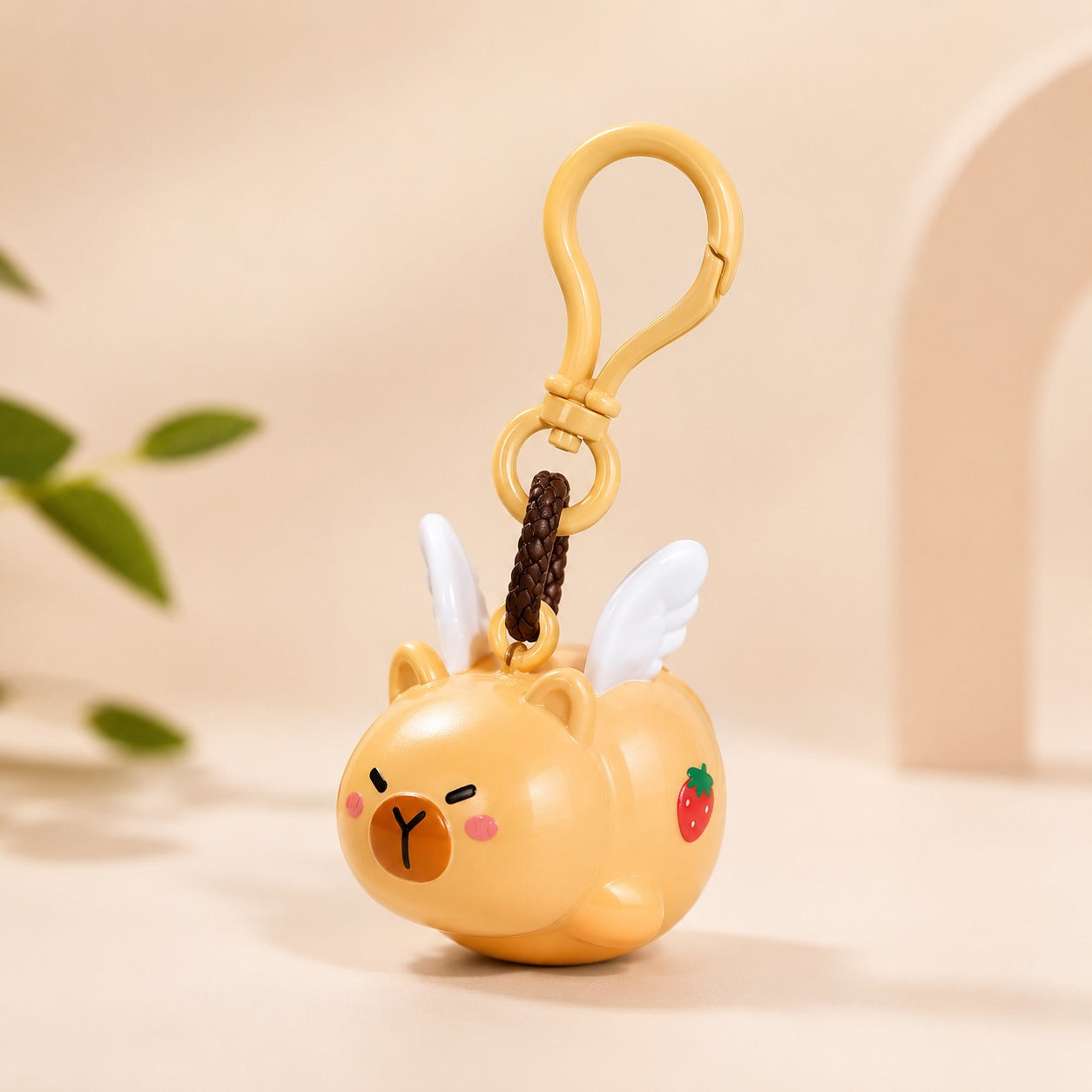 (KC-017) Flying Capybara Keychain – Cute Animal Bag Charm & Key Holder