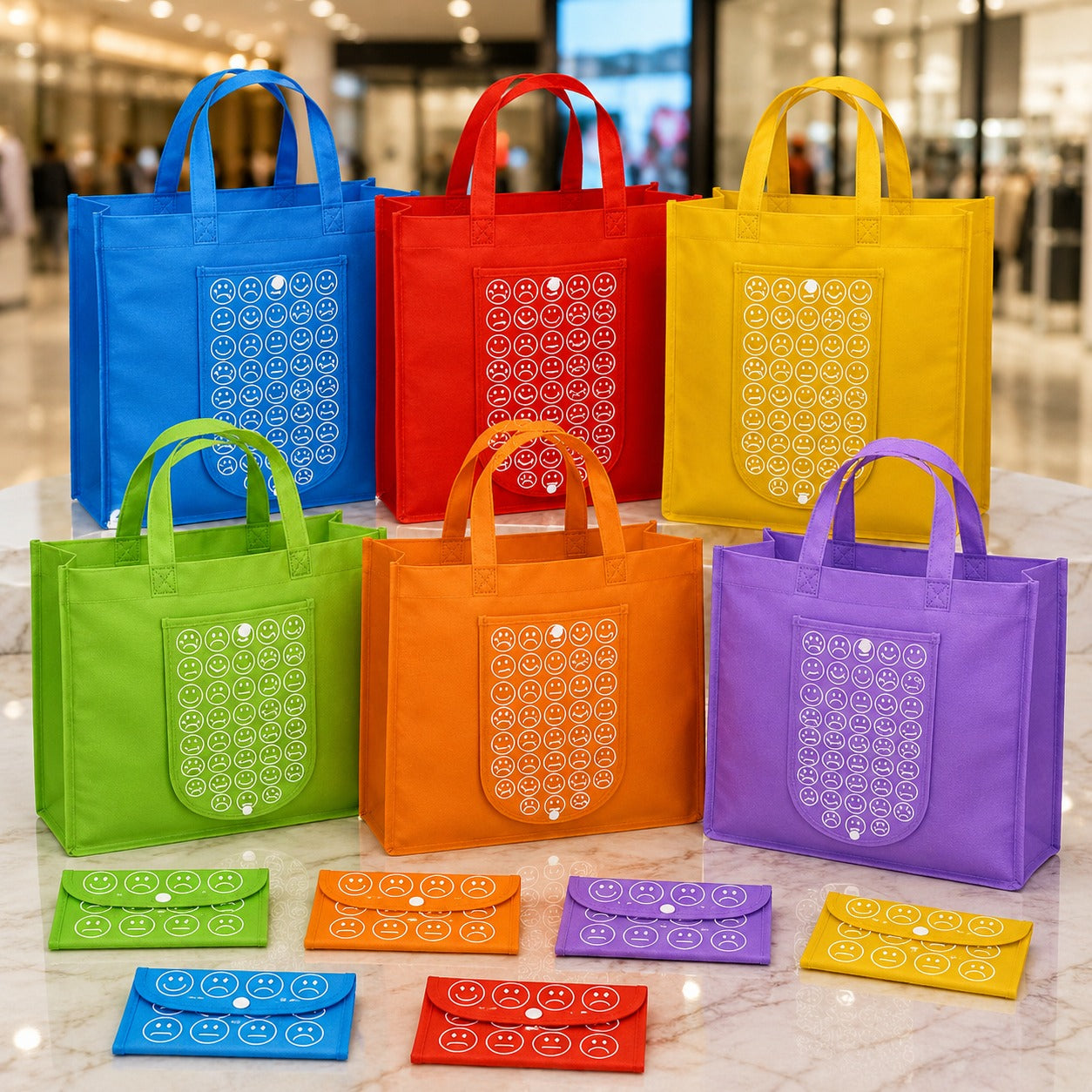 (R-020) (MOQ: 10Pcs) Foldable Reusable Shopping Bags for Daily Use