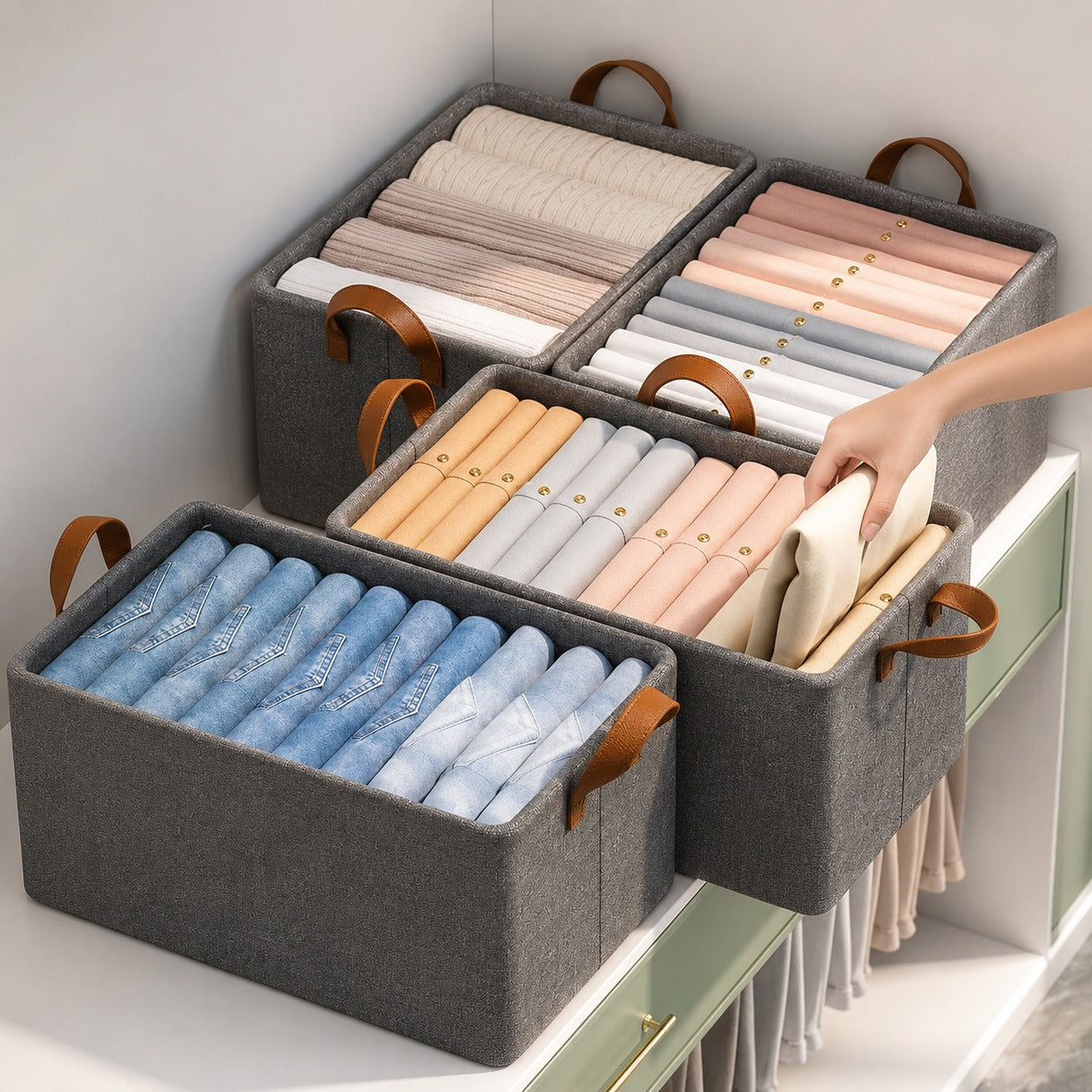 (HL-009) Lightweight Foldable Laundry Hamper & Storage Basket