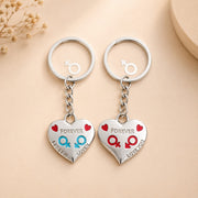 (KC-019) (MOQ: 4 Pcs) Couple Heart Keychain Set – Romantic Matching Key Holder