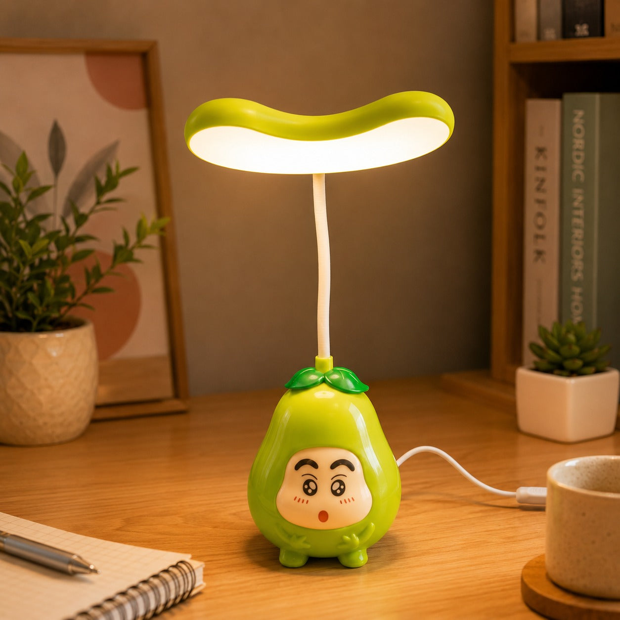 (LI-023) Cartoon Fruit Rechargeable LED Table Lamp with Flexible Neck