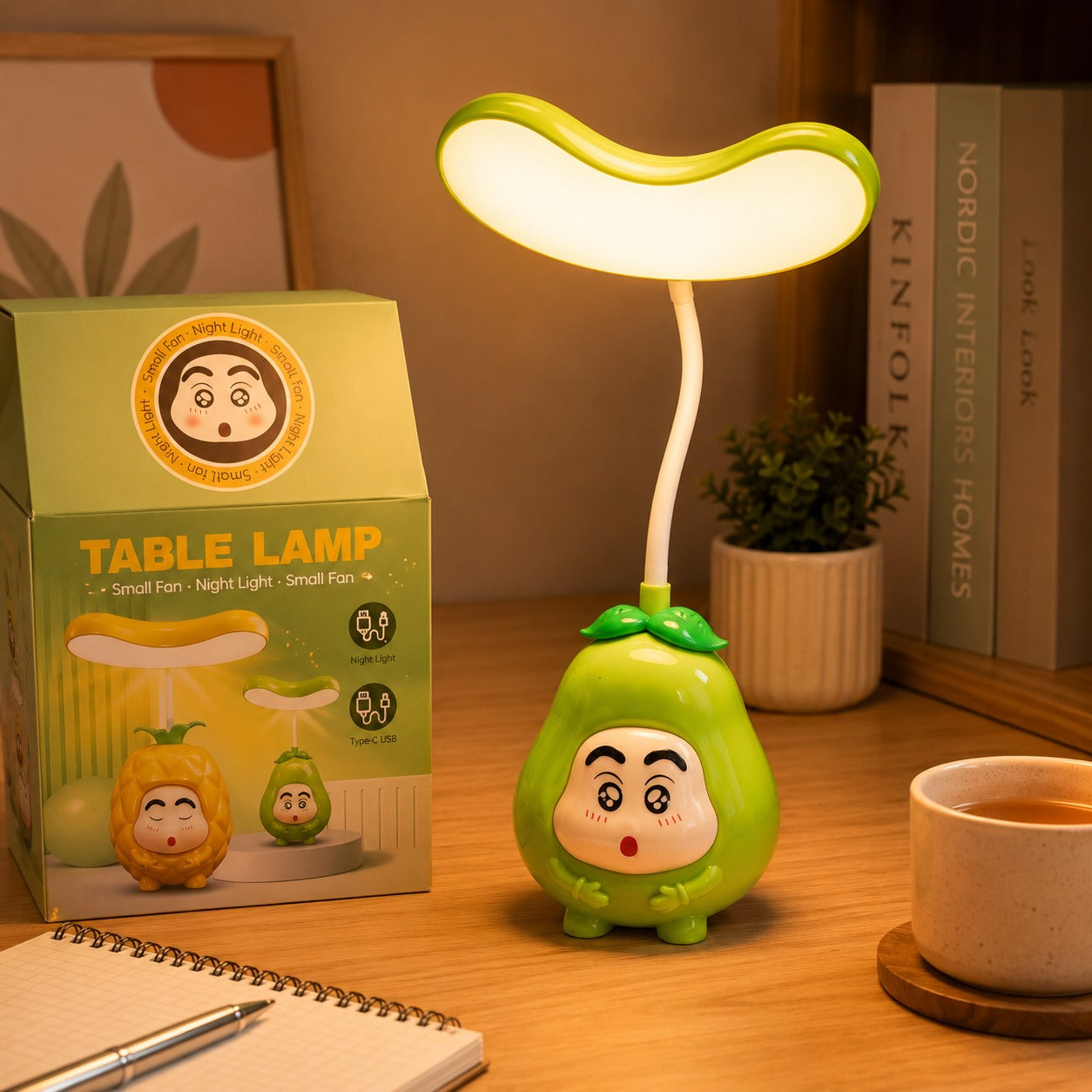 (LI-023) Cartoon Fruit Rechargeable LED Table Lamp with Flexible Neck