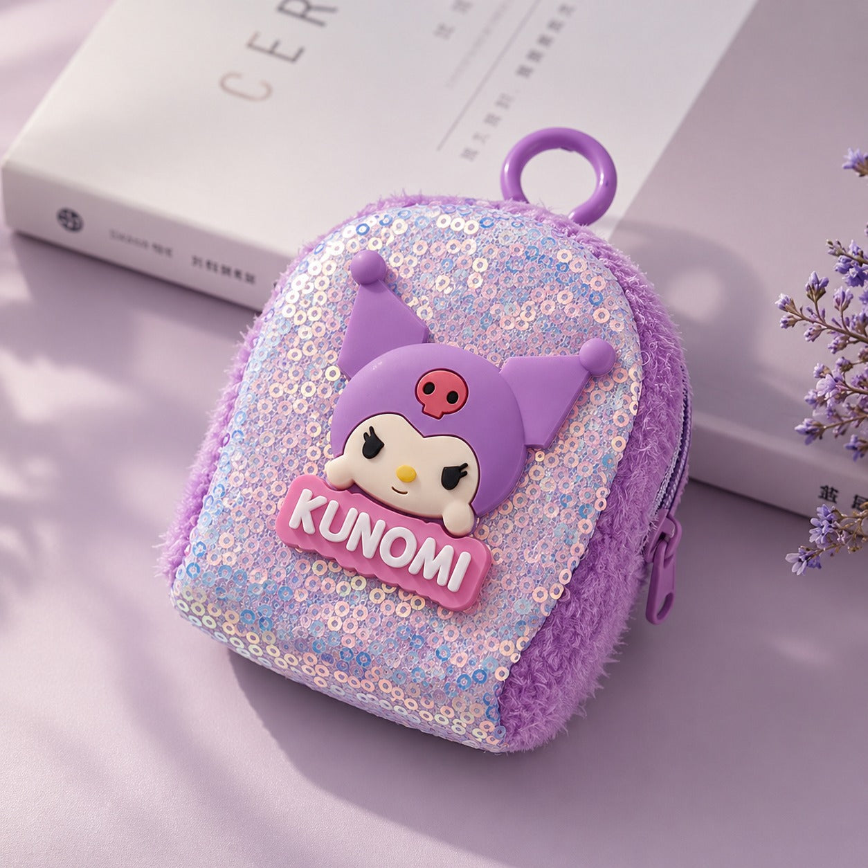 (BA-004) (MOQ: 4 Pcs) Cute Glitter Cartoon Mini Coin Pouch – Small Wallet Bag