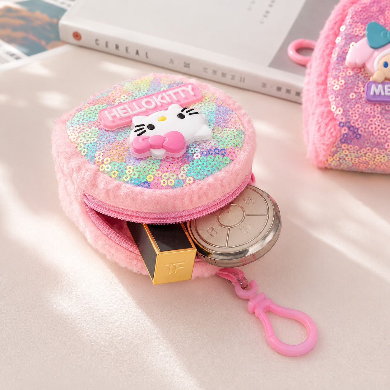 (BA-004) (MOQ: 4 Pcs) Cute Glitter Cartoon Mini Coin Pouch – Small Wallet Bag
