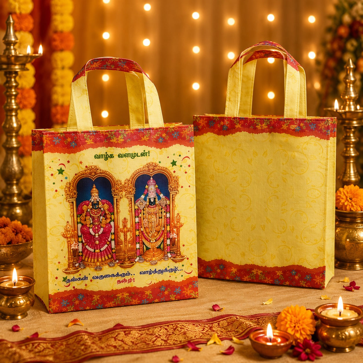 (R-026) (MOQ: 30 Pcs) Lord Divine Printed Return Gift Bag – Premium Religious Gift Bag