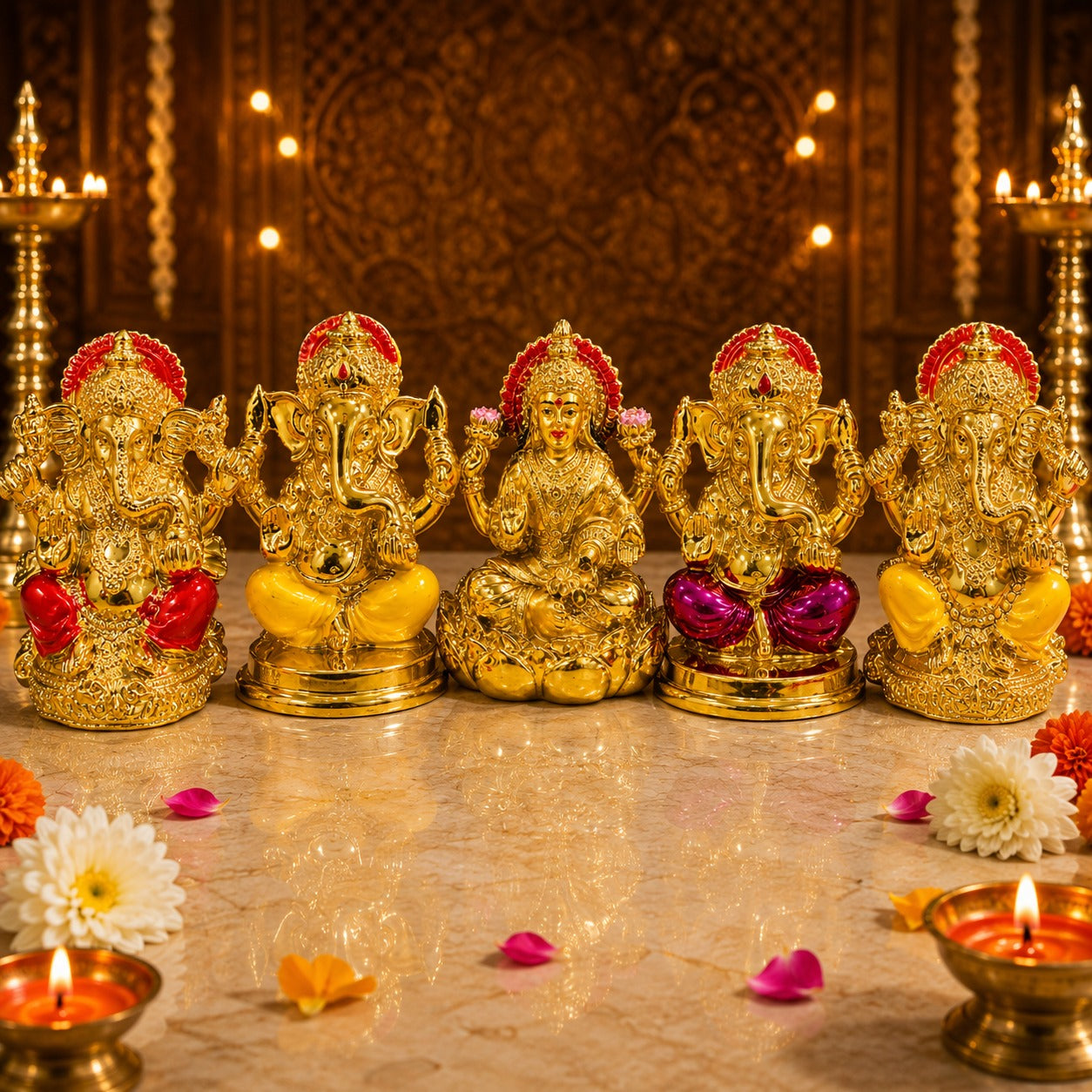 (G-052) Premium Divine Gold Color Coated Idol – Decorative Hindu God Statue