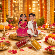 (R-001) (MOQ: 30 Pcs) Traditional Manjal Kumkum Set with God Images