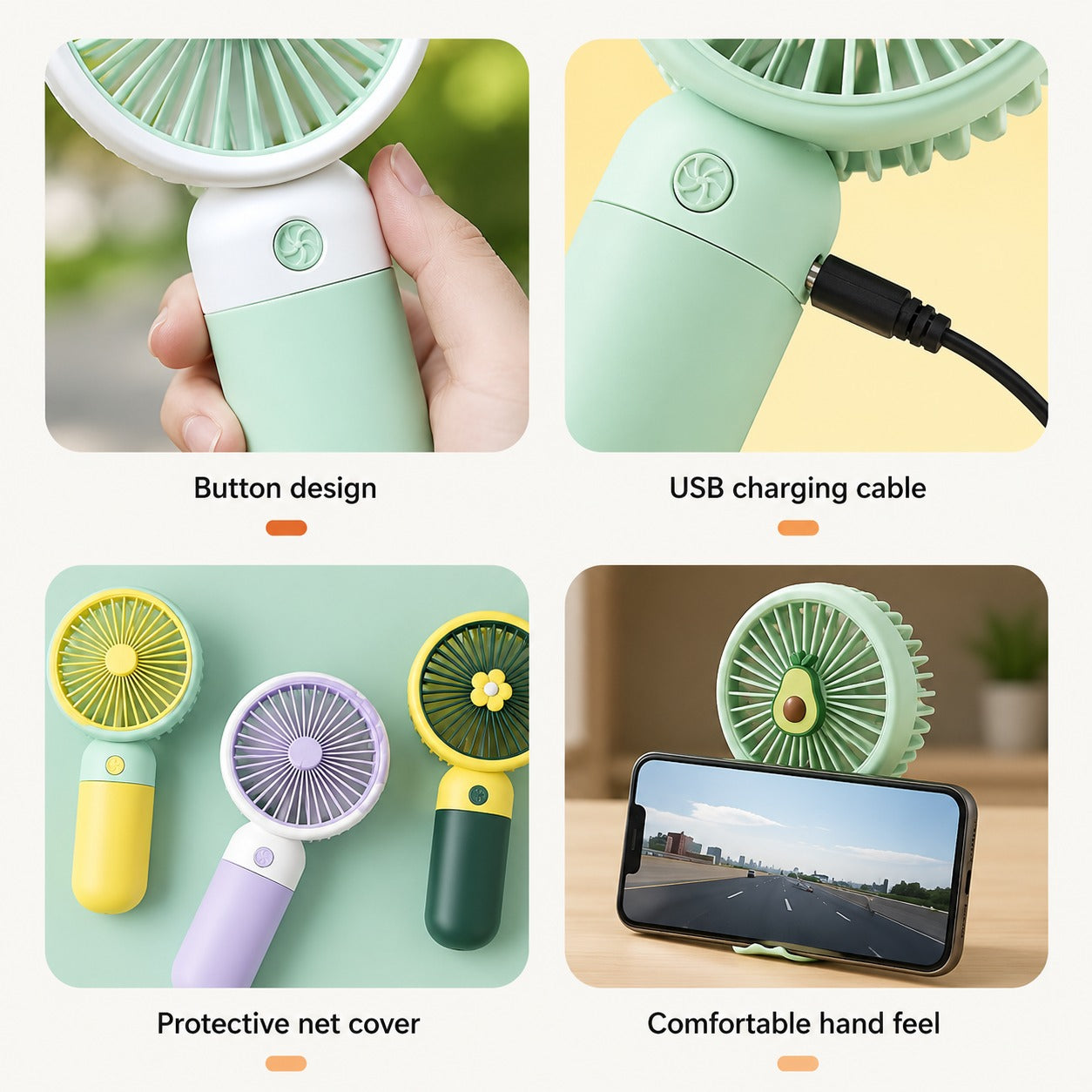 (HL-016)(MOQ: 4 Pcs) Eternal Classics Portable USB Mini Fan – Rechargeable Fan