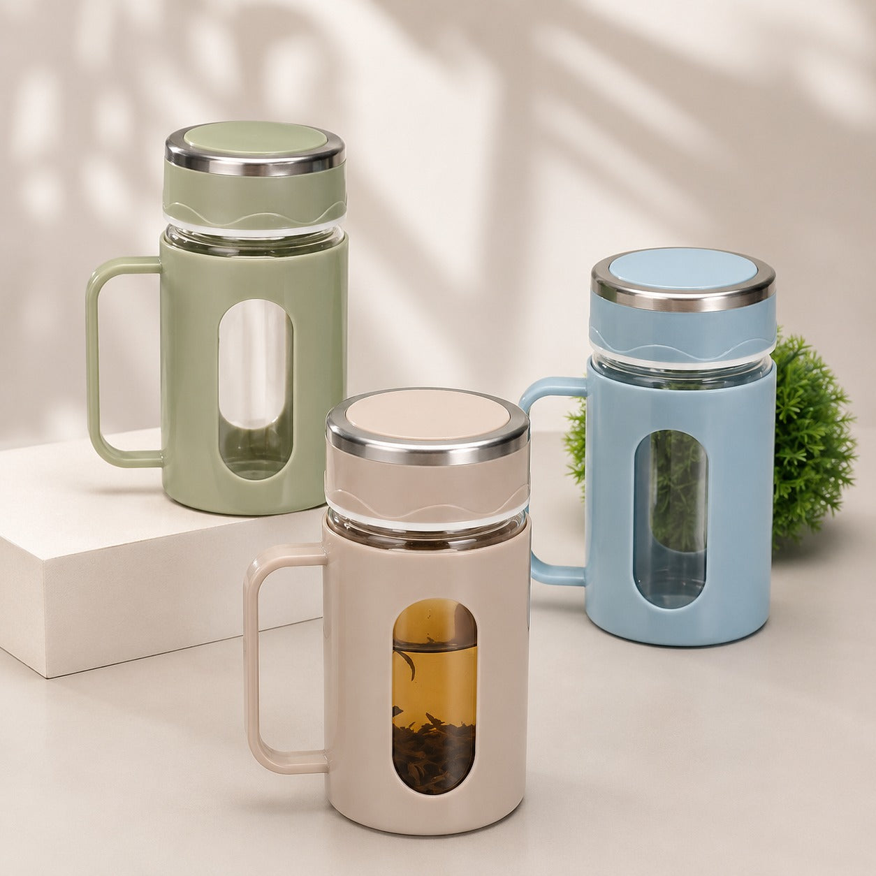 (B-028) (MOQ: 4 Pcs) Travel Mug with Handle 500ml – Leakproof Sipper Tumbler