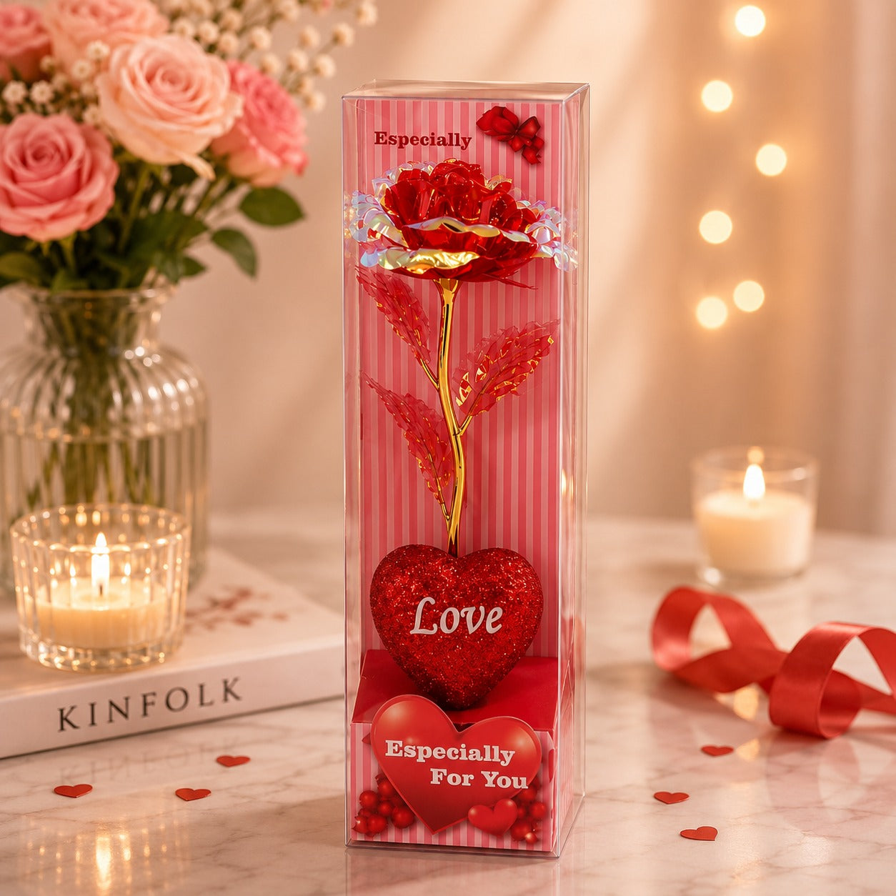 (G-002) Rose Gift with Heart Message Box – Especially For You