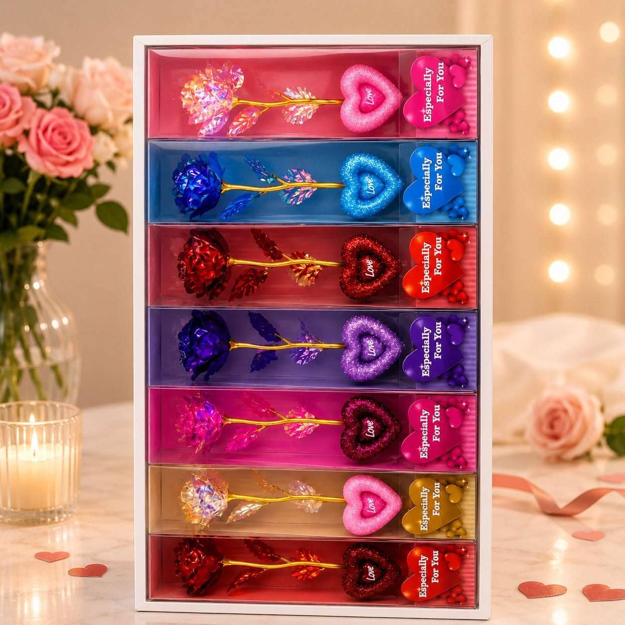 (G-002) Rose Gift with Heart Message Box – Especially For You