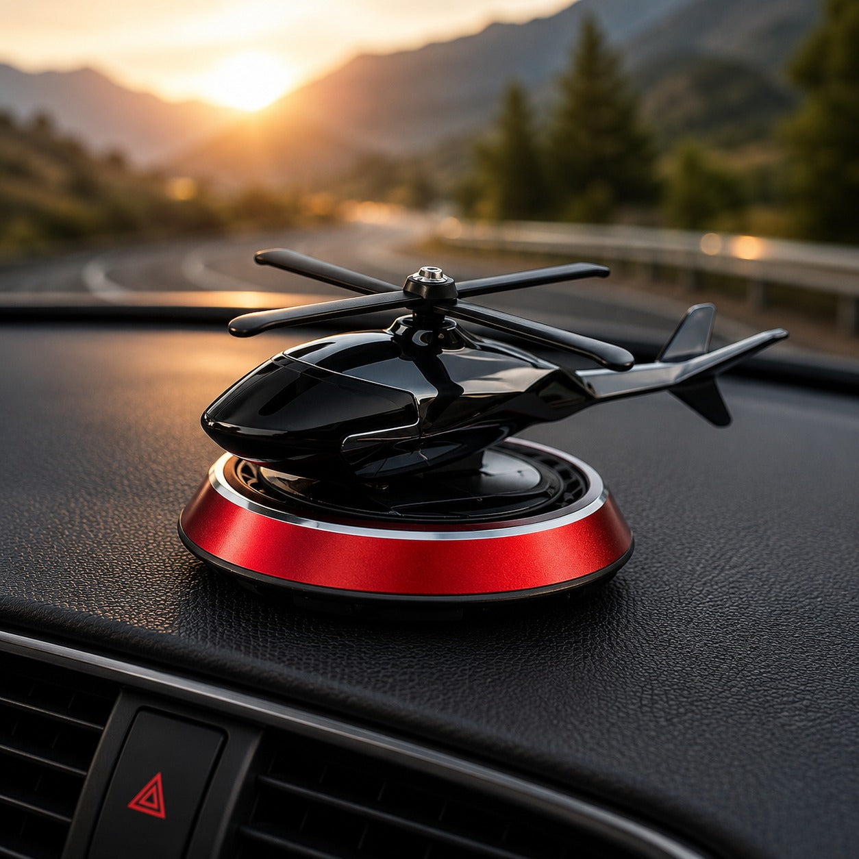 (C-003) Solar-Powered Rotating Helicopter Car Air Freshener
