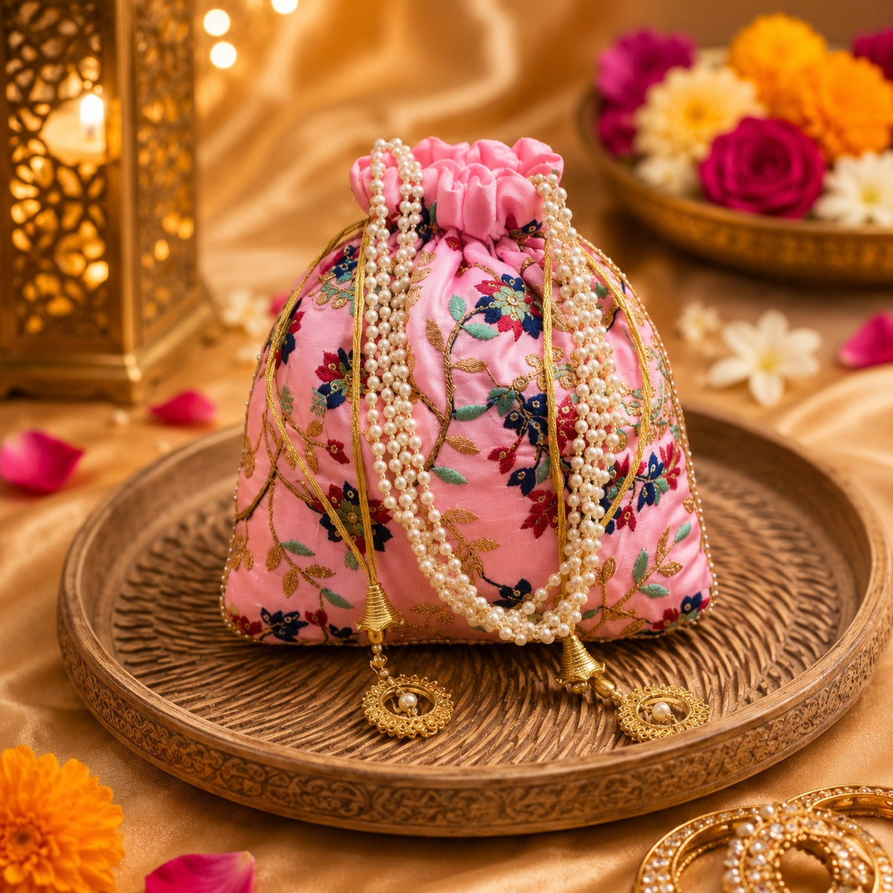 (R-011) (MOQ: 10 Pcs) Handmade Potli Bags for Gifts & Return Favors
