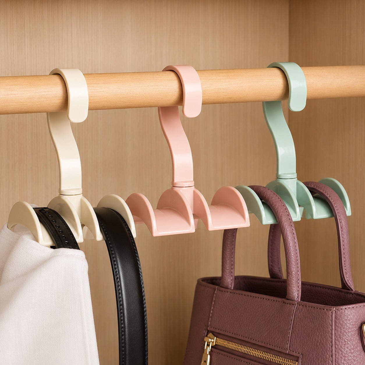 (HL-014)  (MOQ: 4 Pcs) 360 Degree Hanger Hook – Multi-Purpose Rotating Hook