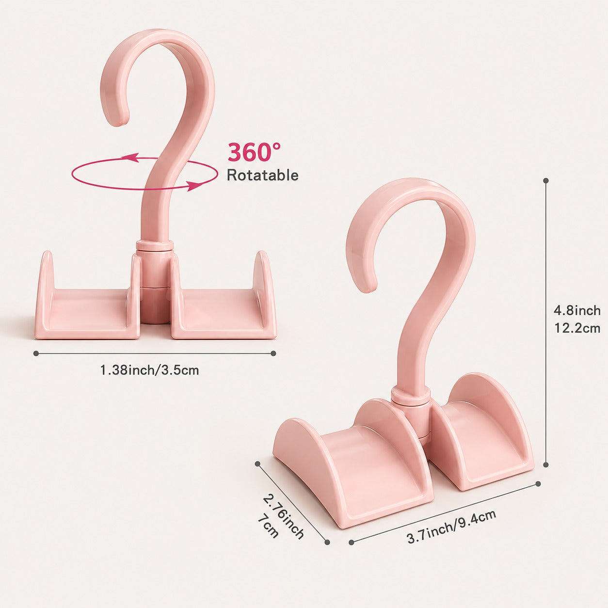 (HL-014)  (MOQ: 4 Pcs) 360 Degree Hanger Hook – Multi-Purpose Rotating Hook